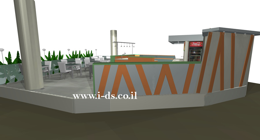 תכנון ועיצוב בית קפה בפתח תקוה. בתהליך בניה.אירנה פטרושקו אדריכלית פנים. עיצוב ותכנון מקומות ציבוריים